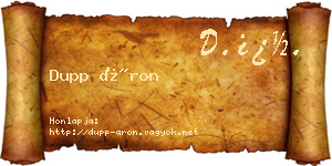 Dupp Áron névjegykártya